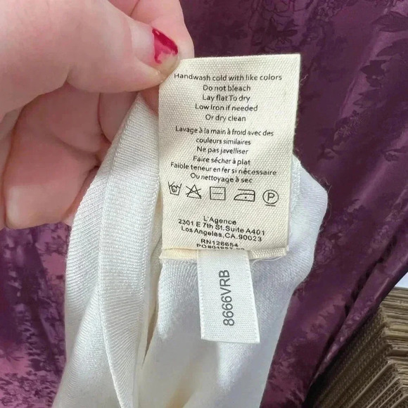 NWT L'Agence Jocelyn Cutout Sweater in Ivory Size S Minimalist Quiet Luxury - Picture 11 of 13